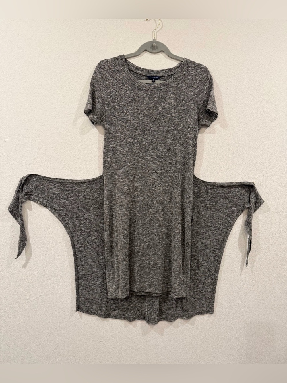 Lucky Brand Tie Front Heather Grey Knit Dress size medium - Picture 5 of 12